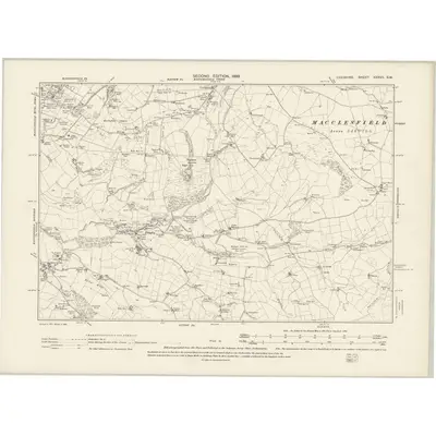 1896 Map of Cheshire XXXVII.SW, 1899 Print