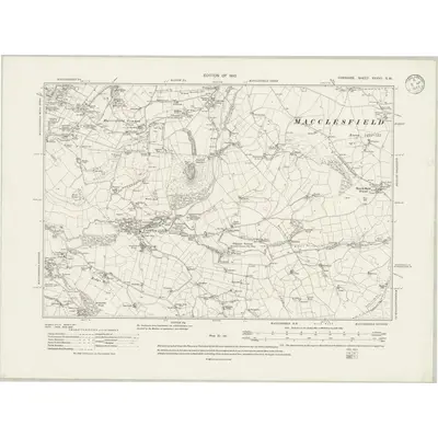 1907 Map of Cheshire XXXVII.SW, 1933 Print