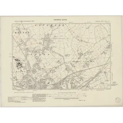 1938 Map of Cheshire XXXVIII.NE, 1950 Print