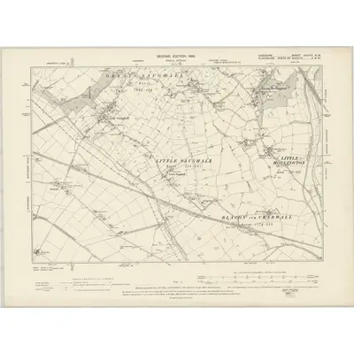 1896 Map of Cheshire XXXVIII.NW, 1899 Print