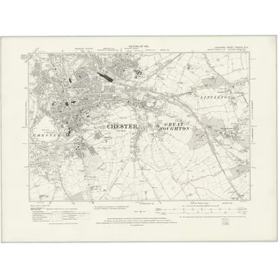 1908 Map of Cheshire XXXVIII.SE, 1931 Print