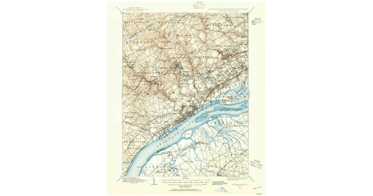 Old Maps of Rose Valley PA for - Chester Delaware County Pa Usgs Topo 1894 P1954 Og 1200x630 