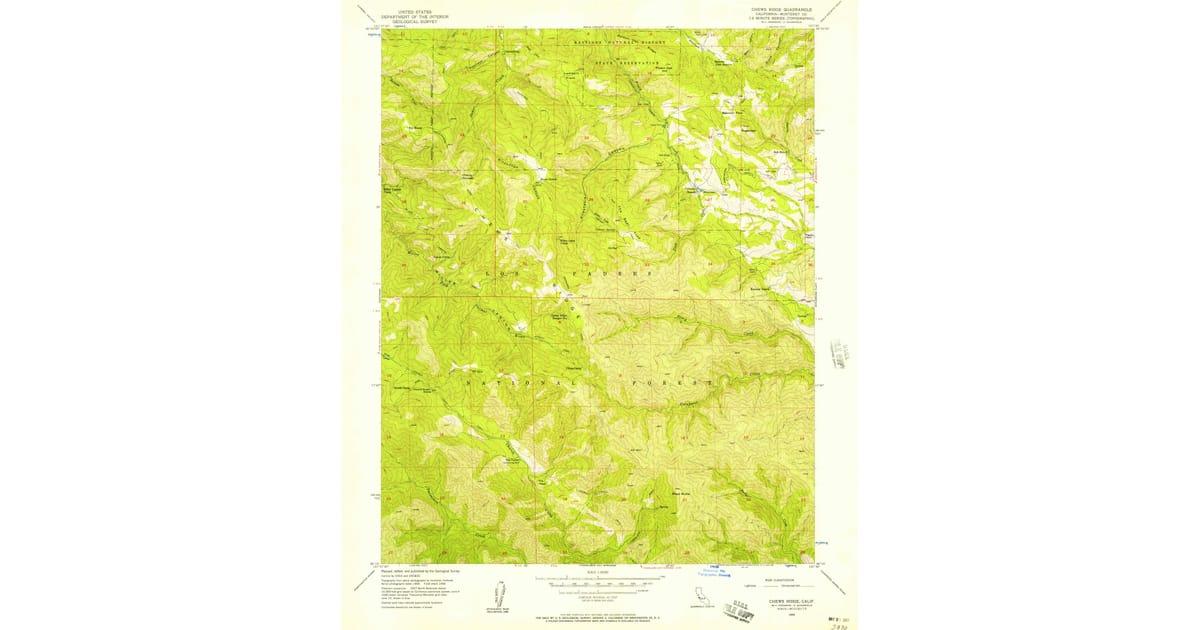 1956 Map of Chews Ridge, Jamesburg, CA — High-Res | Pastmaps