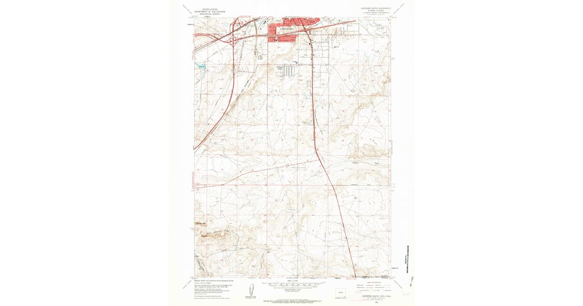 1961 Map of Cheyenne South, Cheyenne, WY — High-Res | Pastmaps