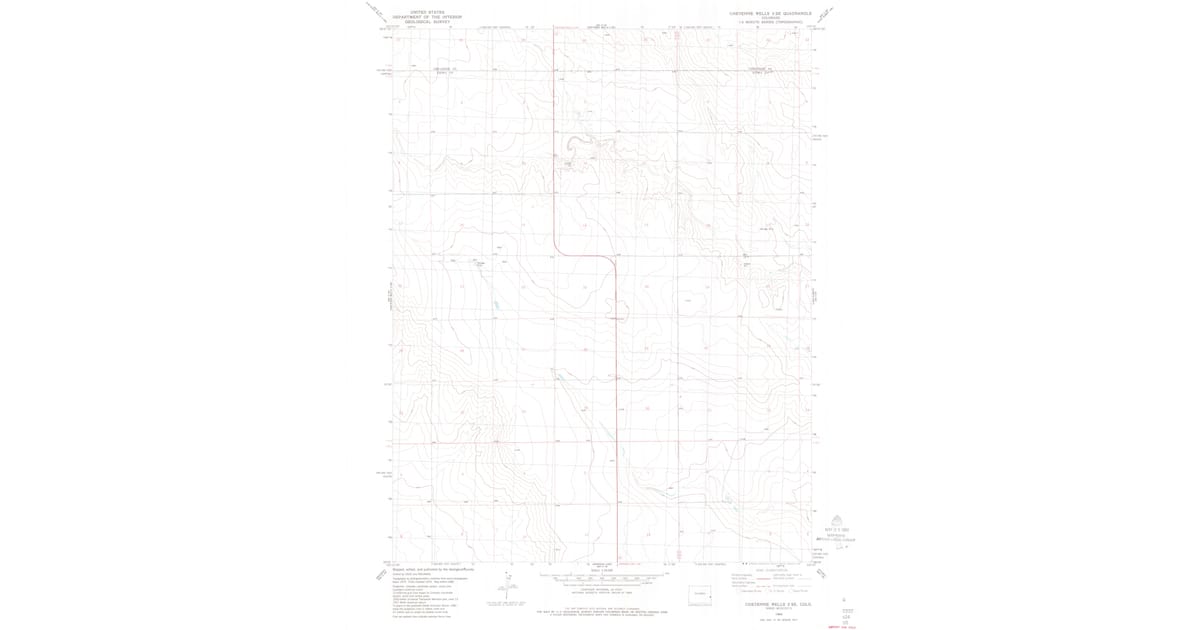 1982 Map of Cheyenne Wells 3 SE, Kiowa County, CO — High-Res | Pastmaps
