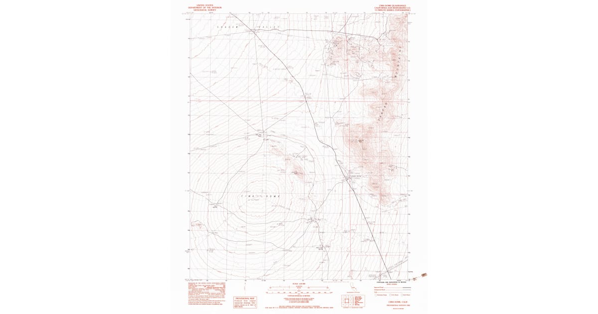 1983 Map of Cima Dome, San Bernardino County, CA — High-Res | Pastmaps