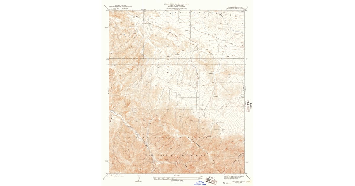 1938 Map of Cima Mesa, Los Angeles County, CA — High-Res | Pastmaps