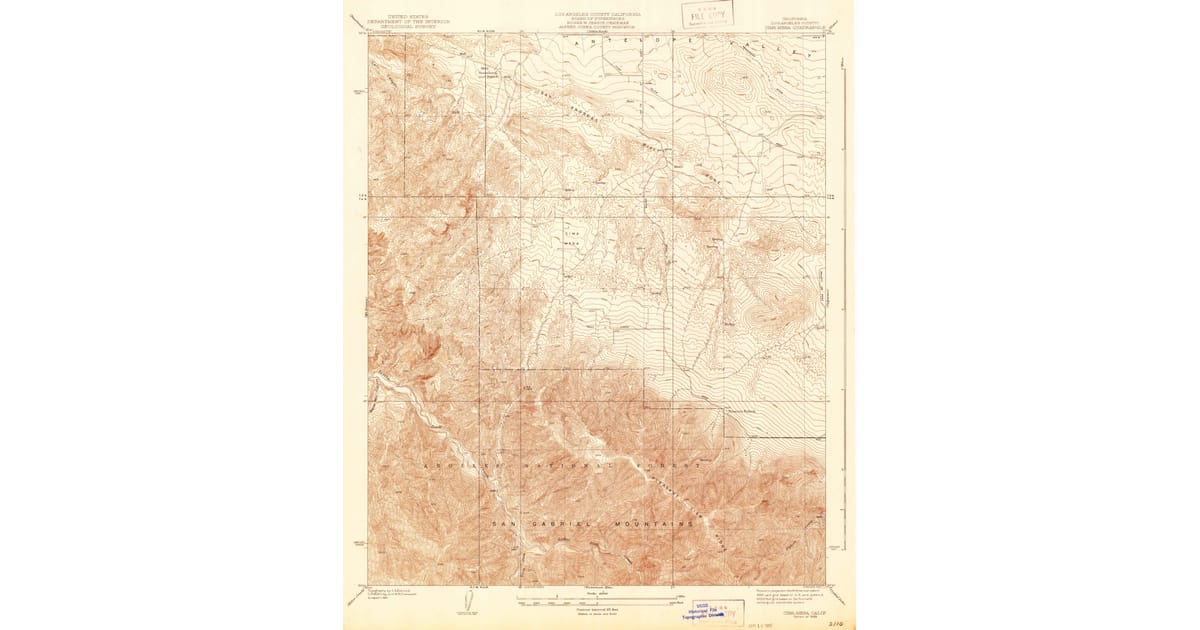 1939 Map of Cima Mesa, Los Angeles County, CA — High-Res | Pastmaps