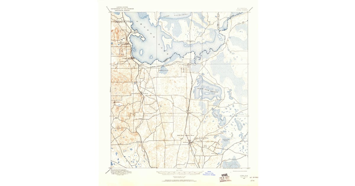 Old Maps of Citra FL for Metal - Citra Marion County Fl Usgs Topo 1893 P1960 Og 1200x630 