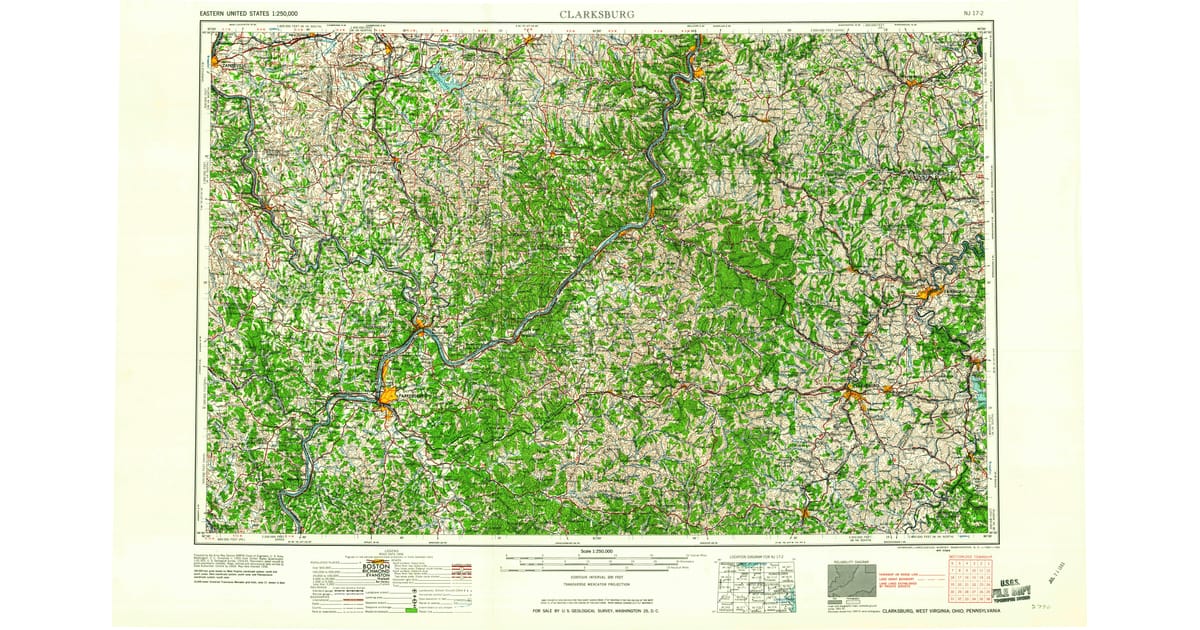 1960s Maps of West Finley Township - Clarksburg Harrison County Wv Usgs Topo 1961 Og 1200x630 