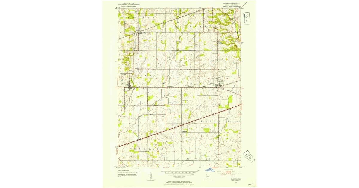 1900s 20th Century Maps of Clayton - Clayton Hendricks County In Usgs Topo 1953 P1954 Og 1200x630 