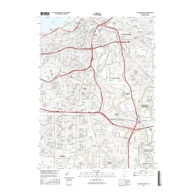 2016 Map of Cleveland South, 2016 Print