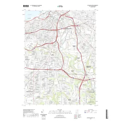 2019 Map of Cleveland South, 2019 Print