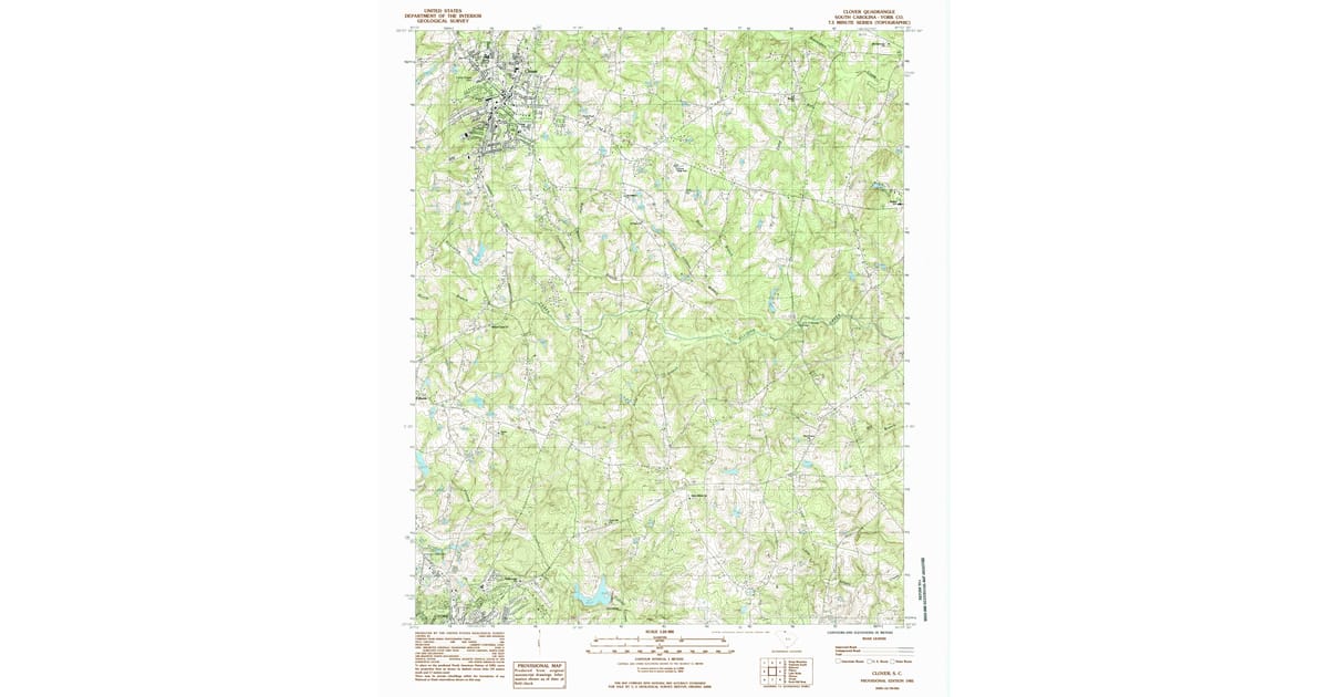 1985 Map of Clover, York, SC — High-Res | Pastmaps