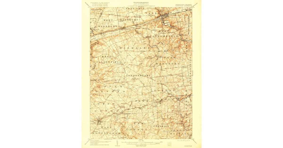 1906 Map of Coatesville, PA — High-Res, 1917 Print | Pastmaps
