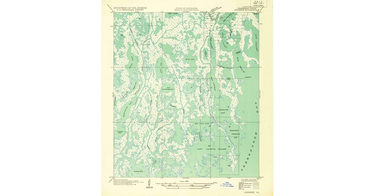 Old Maps of Cocodrie, LA Pastmaps
