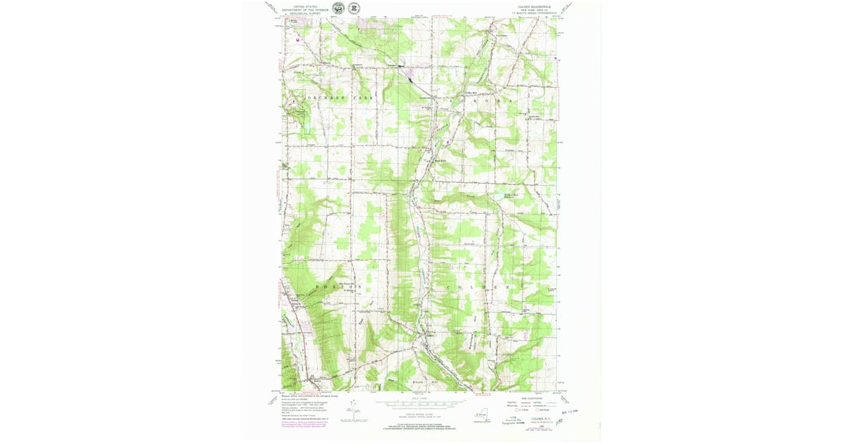 1955 Map of Colden, Erie County, NY — High-Res, 1979 Print #2 | Pastmaps
