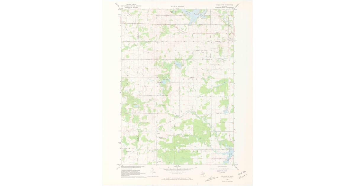 1969 Map of Coleman NE, Gladwin County, MI — High-Res | Pastmaps