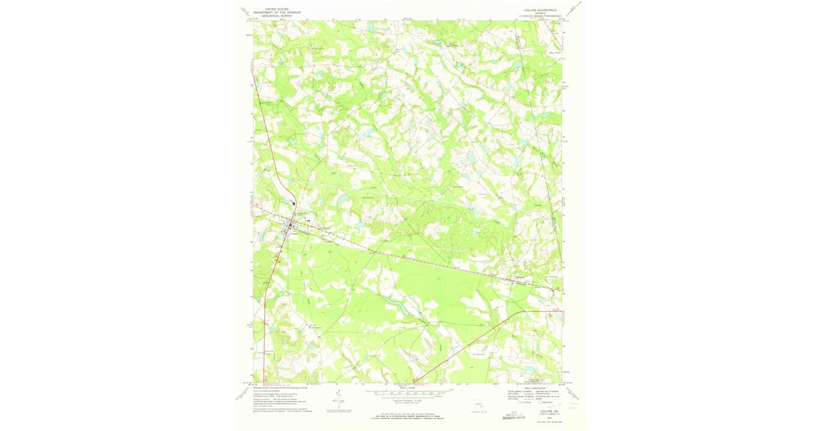 1970 Map of Collins, GA — High-Res | Pastmaps