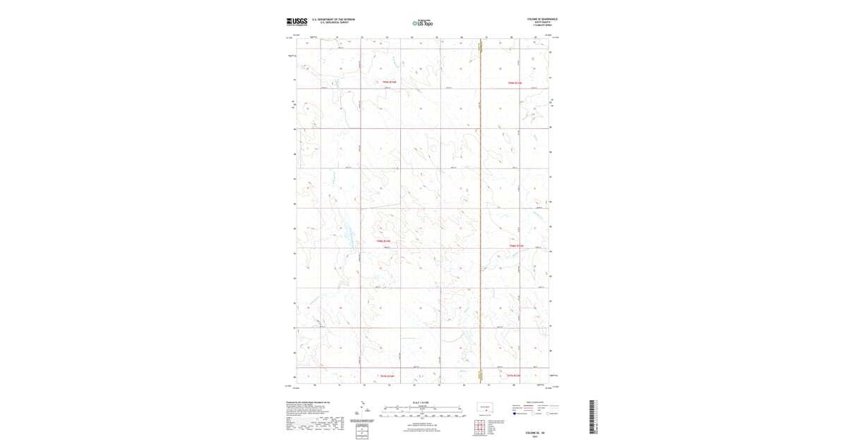 2021 Map of Colome SE, Bull Creek Segment, SD — High-Res | Pastmaps