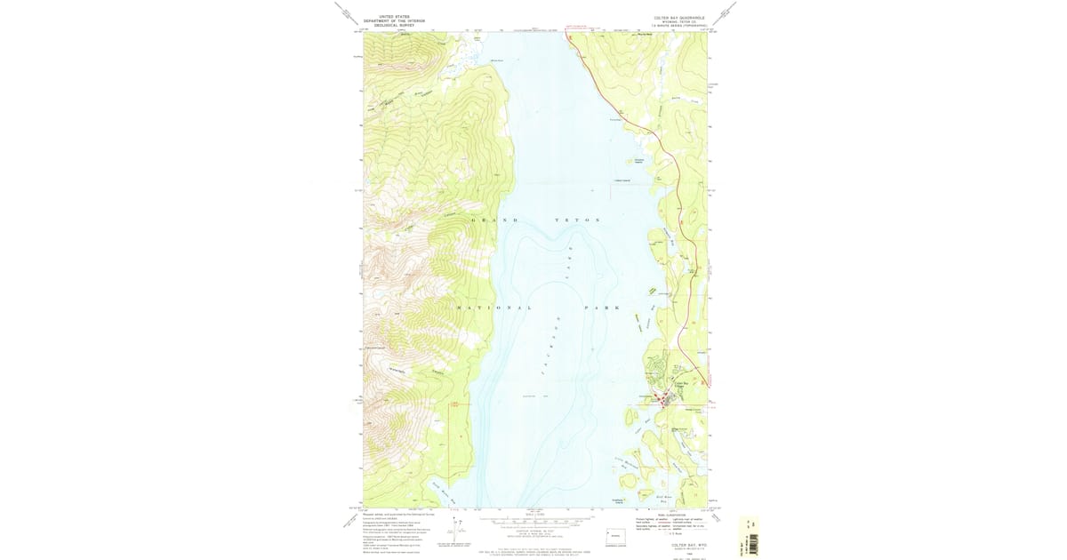 Colter Map 1968 Map of Colter Bay, Colter Bay Village, WY — High-Res, 1974 Print ...