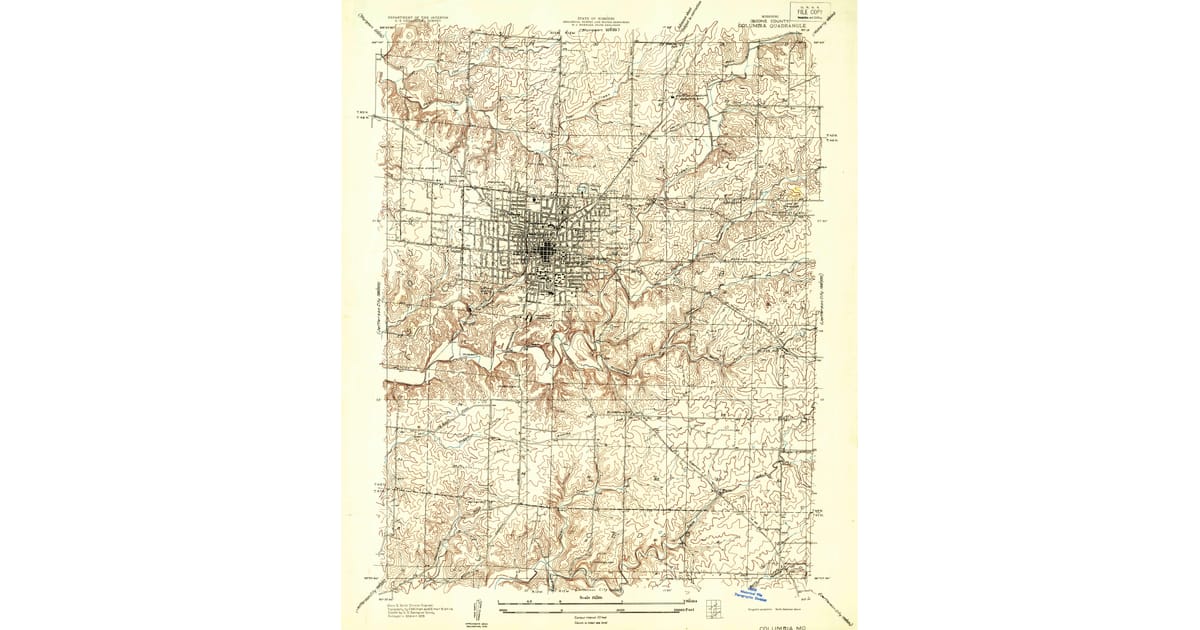 1935 Map of Columbia, MO — High-Res | Pastmaps