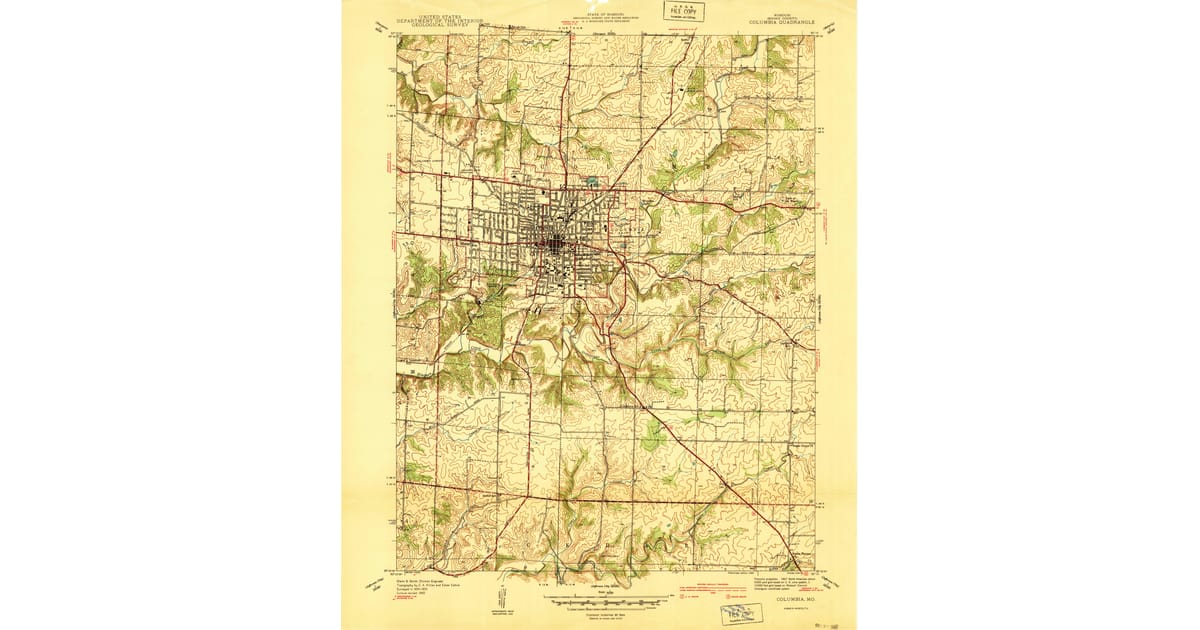1940 Map of Columbia, MO — High-Res | Pastmaps