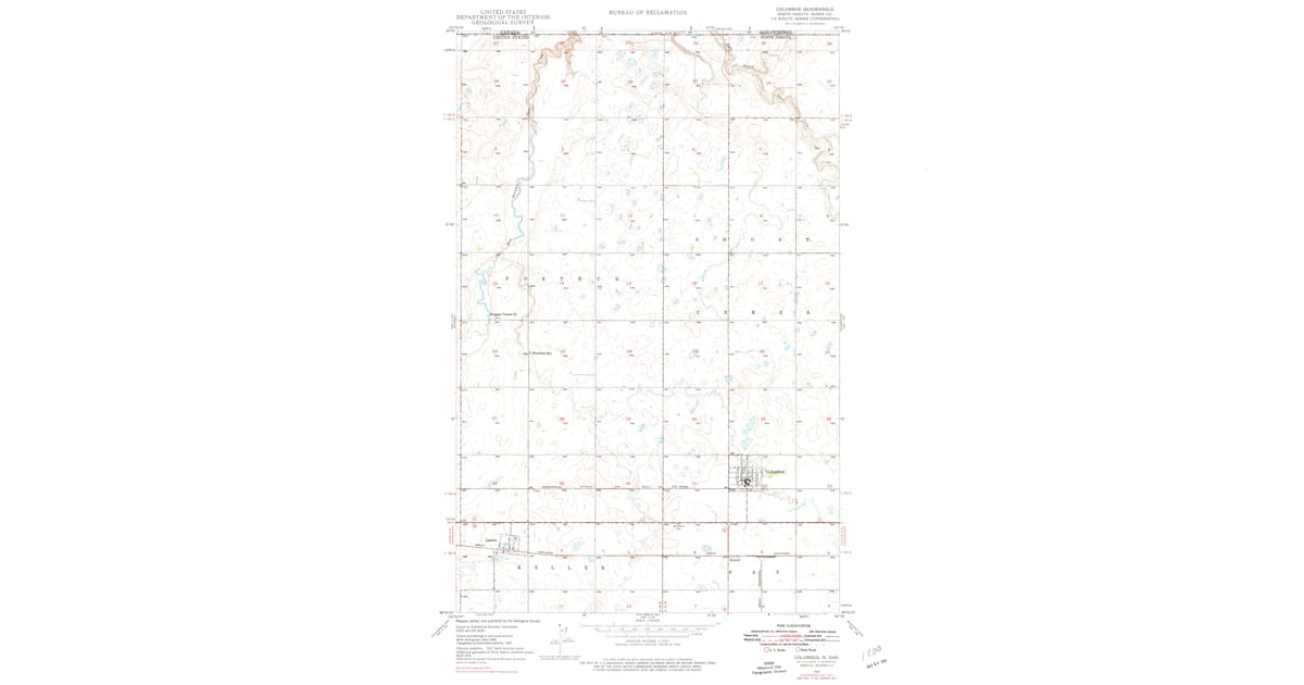 Old Maps of Columbus ND for Metal - Columbus Burke County Nd Usgs Topo 1947 P1977 Og 1200x630