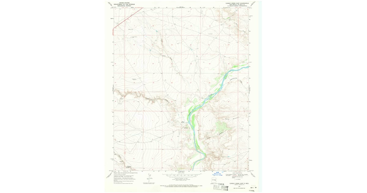 1967 Map of Conejo Creek East, De Baca County, NM — High-Res | Pastmaps