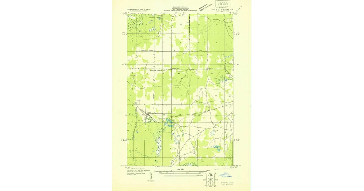 Cook Rd Mi Map 1931 Map of Cooks NW, Schoolcraft County, MI — High-Res | Pastmaps