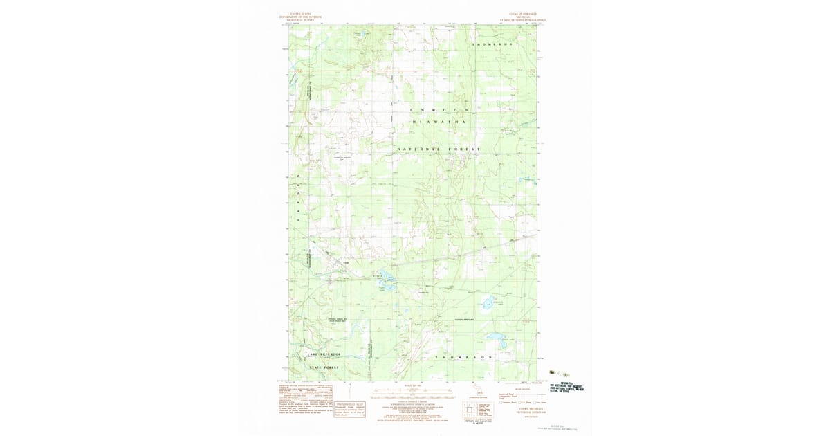 Cook Rd Mi Map 1983 Map of Cooks, Schoolcraft County, MI — High-Res | Pastmaps