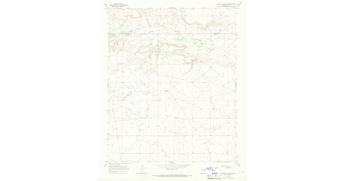 1966 Map of Cooper Ranch, De Baca County, NM — High-Res | Pastmaps