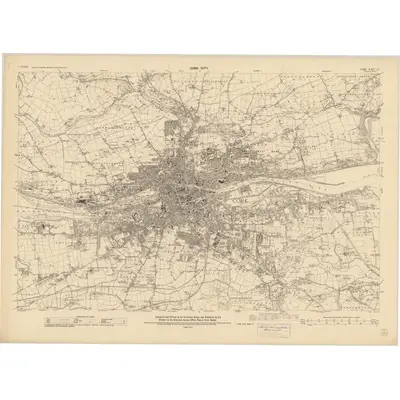 1950 Map of Cork - Sheet 74, 1957 Print