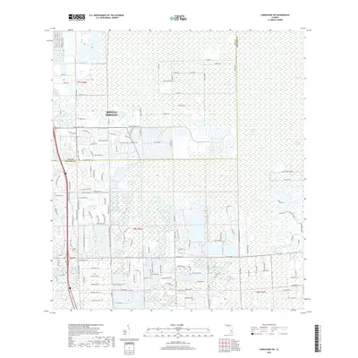 2018 Map of Corkscrew SW, 2018 Print