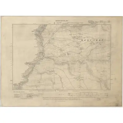 1905 Map of Cornwall I.NE, 1907 Print