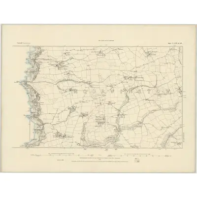 1884 Map of Cornwall I.SW & SE