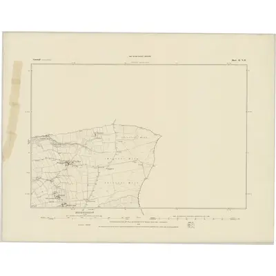 1883 Map of Cornwall II.NW, 1884 Print