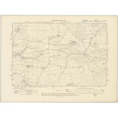 1905 Map of Cornwall II.NW, 1907 Print