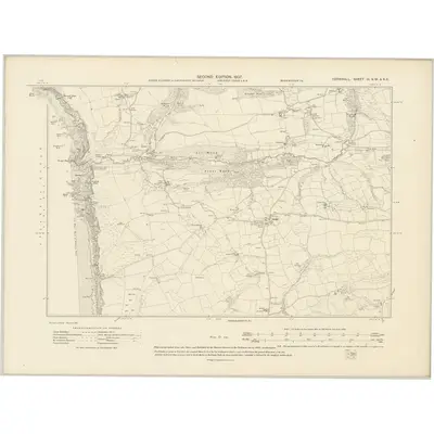 1905 Map of Cornwall III.NW & NE, 1907 Print