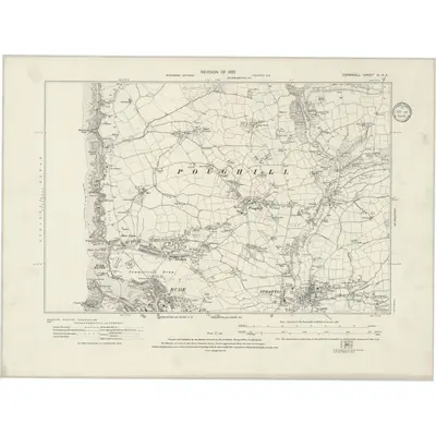 1932 Map of Cornwall III.SE, 1933 Print