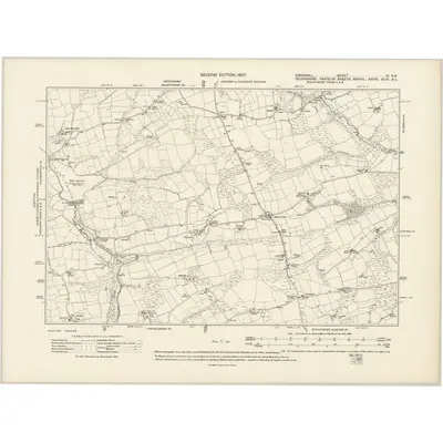 1905 Map of Cornwall IV.NE, 1907 Print