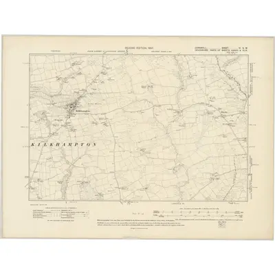 1905 Map of Cornwall IV.NW, 1907 Print