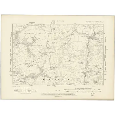 1905 Map of Cornwall IV.SW, 1907 Print