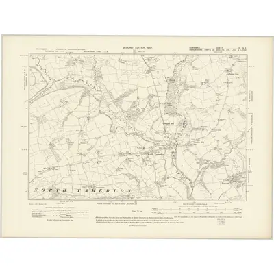 1905 Map of Cornwall IX.NE, 1907 Print