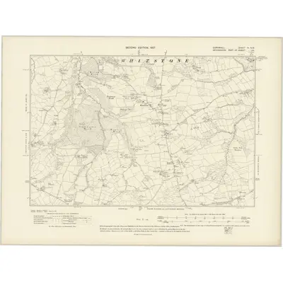 1905 Map of Cornwall IX.NW, 1907 Print