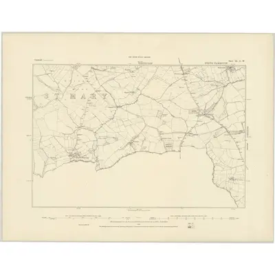 1882 Map of Cornwall IX.SW, 1883 Print