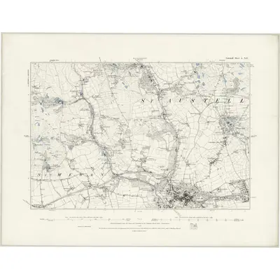 1879 Map of Cornwall L.NE, 1888 Print