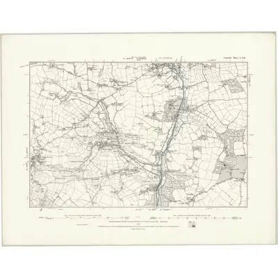 1879 Map of Cornwall L.SE, 1888 Print