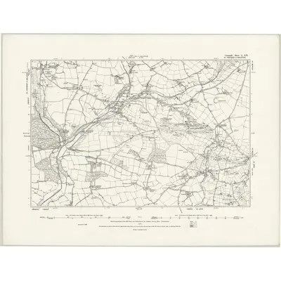 1879 Map of Cornwall L.SW, 1889 Print