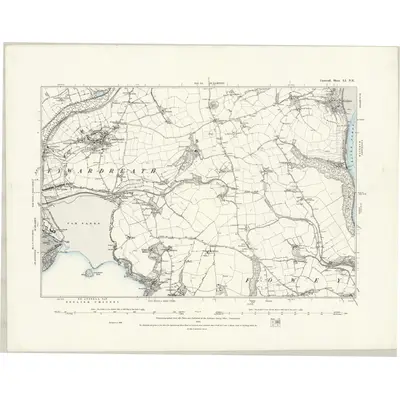 1881 Map of Cornwall LI.NE, 1888 Print